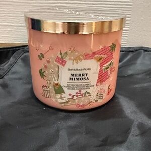 Bath & Body Works Merry Mimosa Candle - Soft Pink
